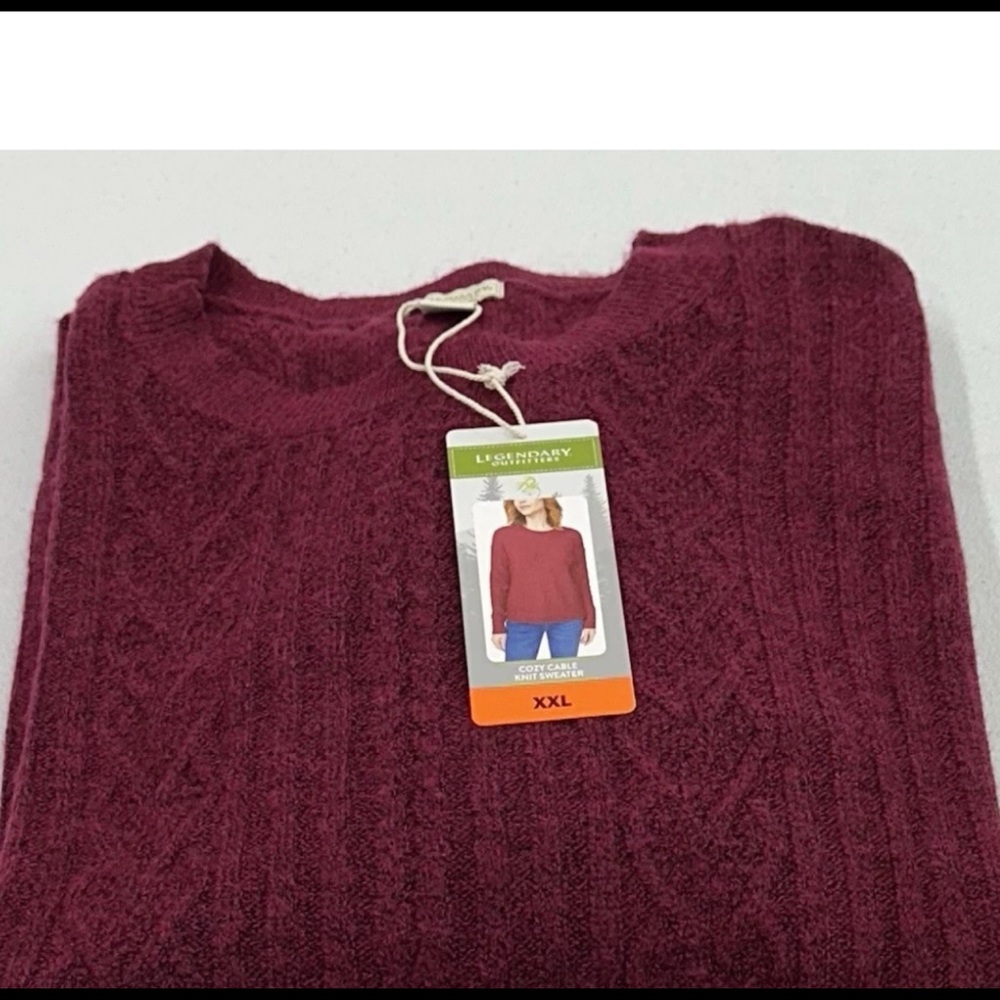 NWT Legendary Outfitters Women's Cozy Cable Knit Sweater,Garnet,Burgundy,SizeXXL - Picture 5 of 13